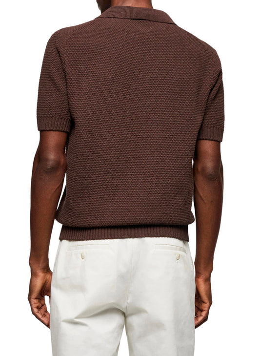 Slim fit Brown Knit Polo