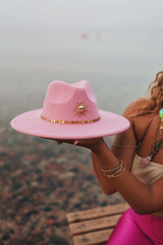 Follow the sun pink fedora