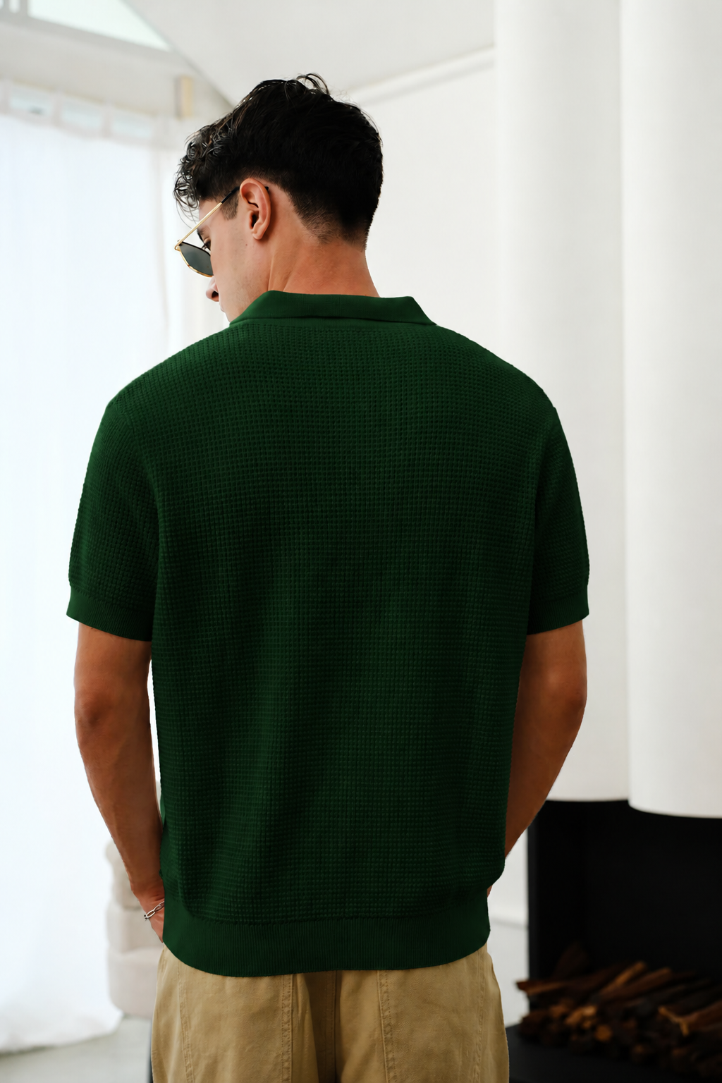Slim fit Dark Green Knit Polo