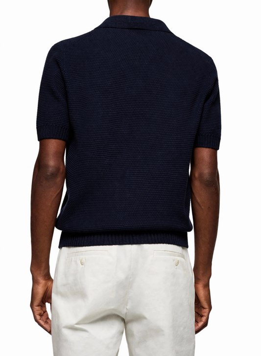 Slim fit Navy Knit Polo