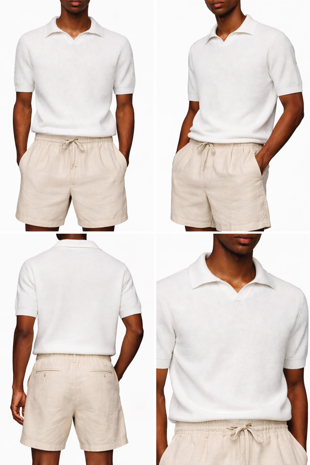 Slim fit White Knit Polo