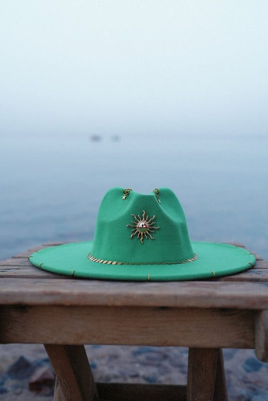 Follow the sun green fedora