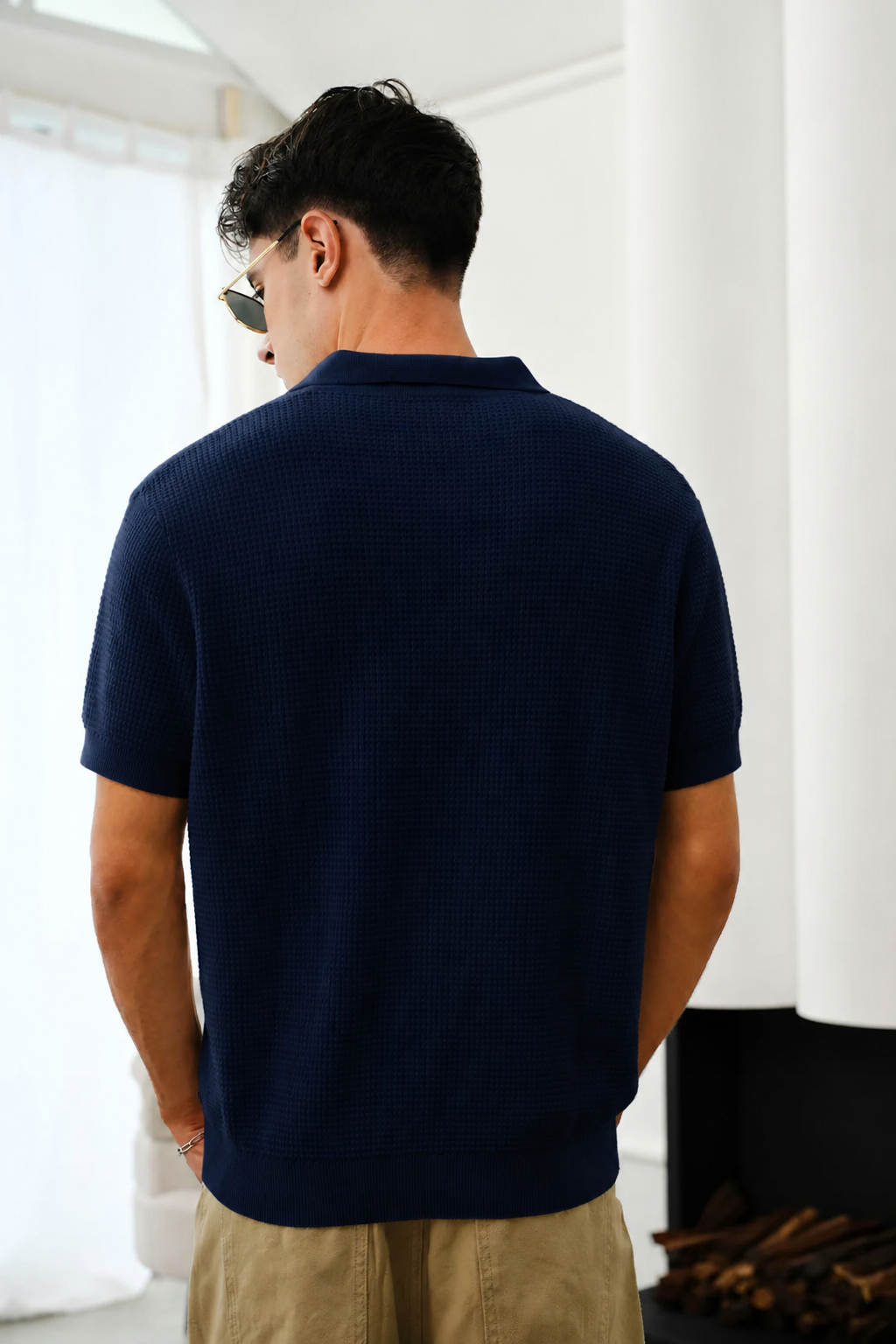 Slim fit Navy Knit Polo