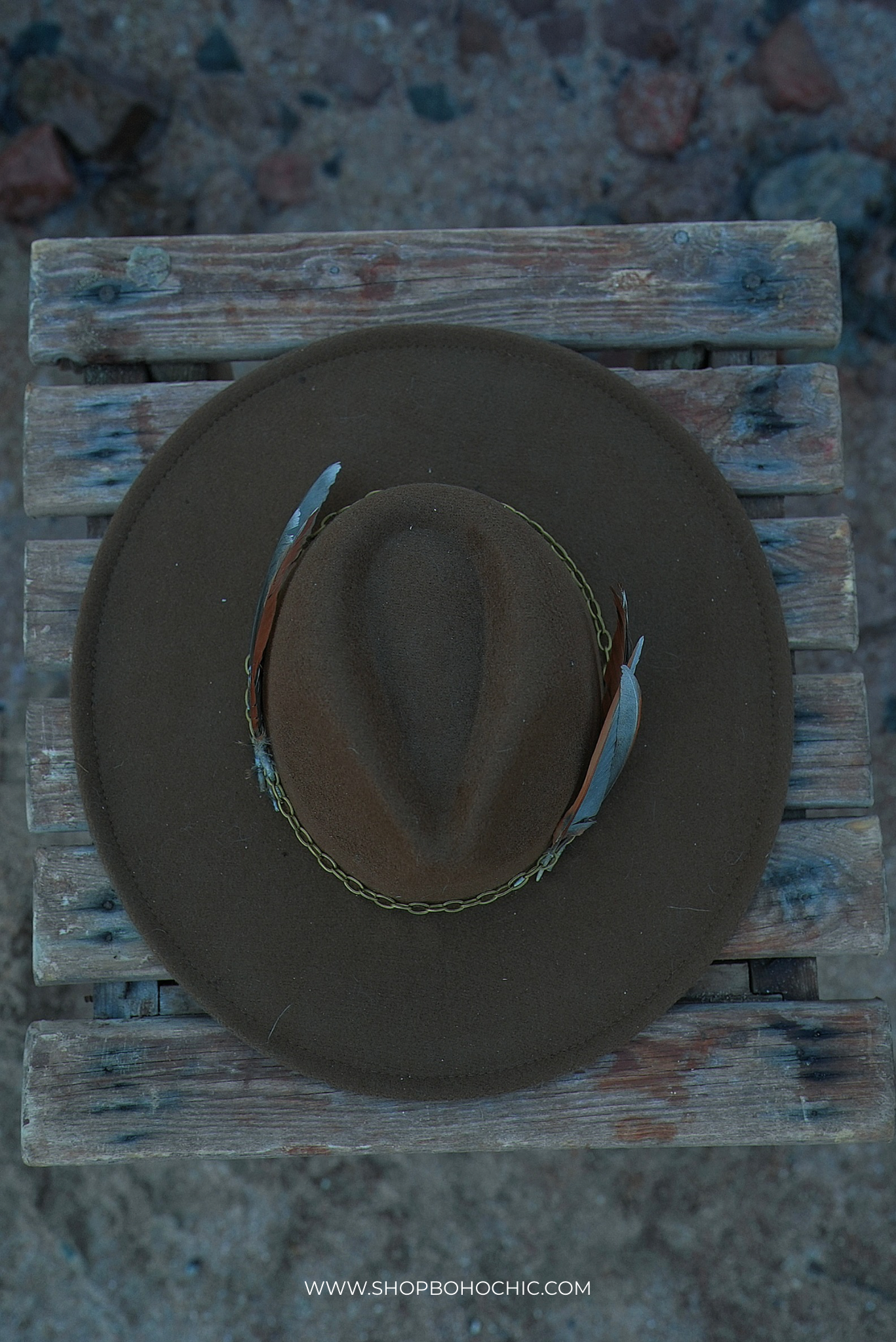 Mocha feathers fedora