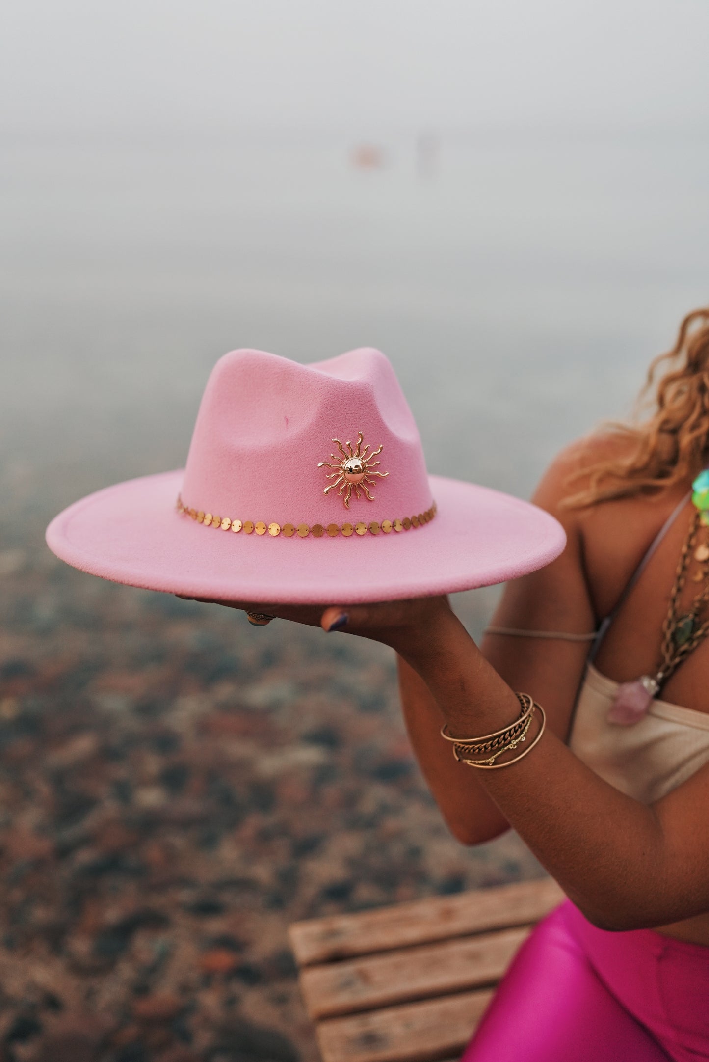 Follow the sun pink fedora