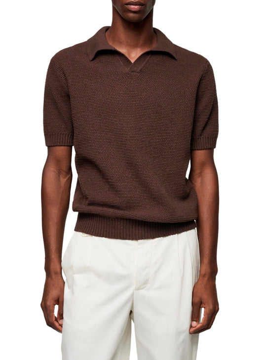 Slim fit Brown Knit Polo