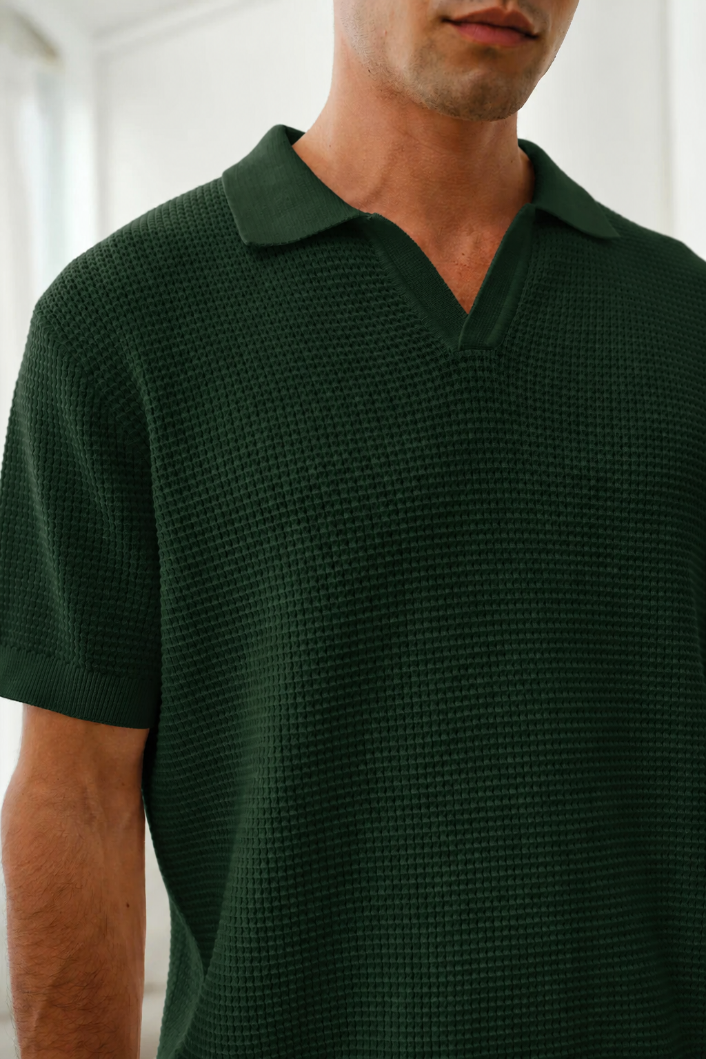 Slim fit Dark Green Knit Polo