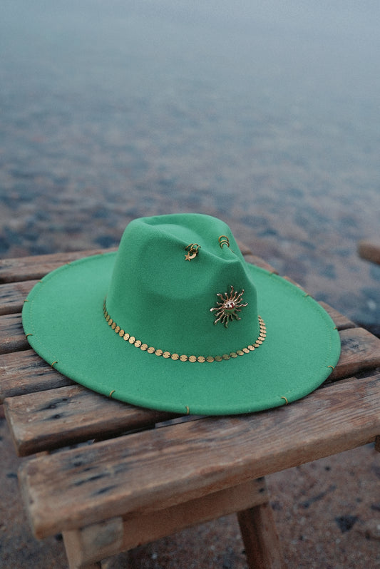 Follow the sun green fedora