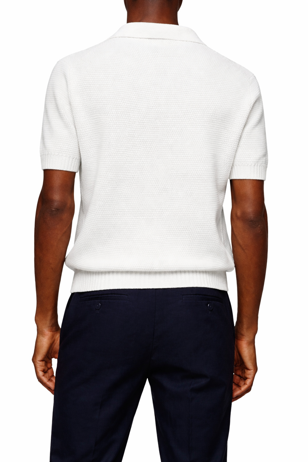 Slim fit White Knit Polo