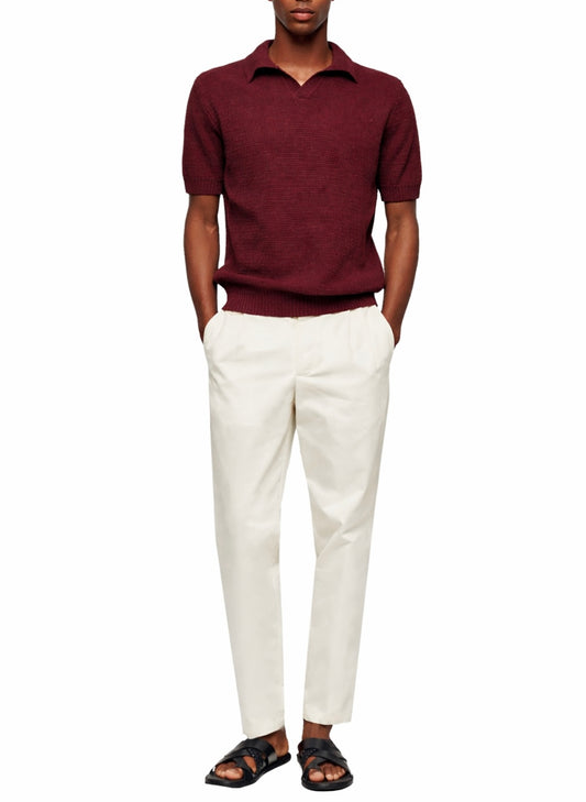 Slim fit Burgandy Knit Polo