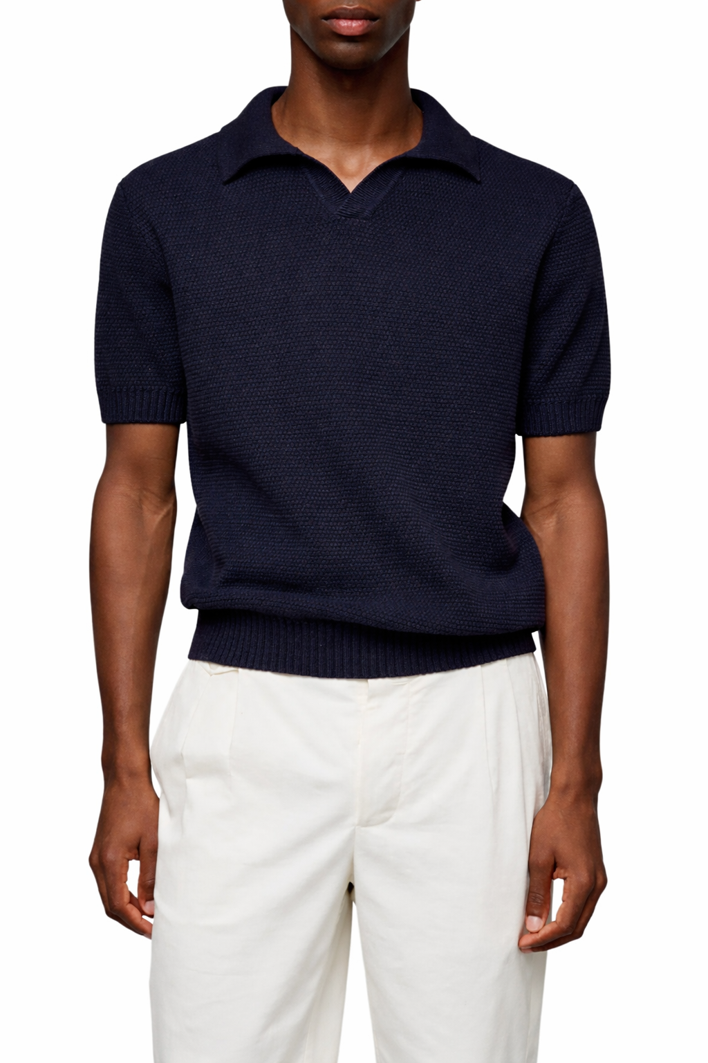 Slim fit Navy Knit Polo