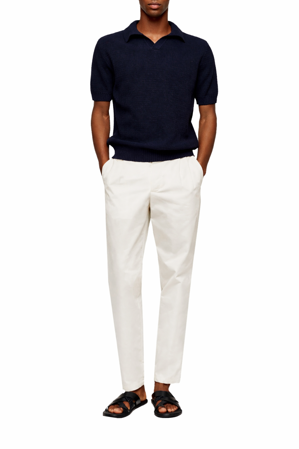 Slim fit Navy Knit Polo