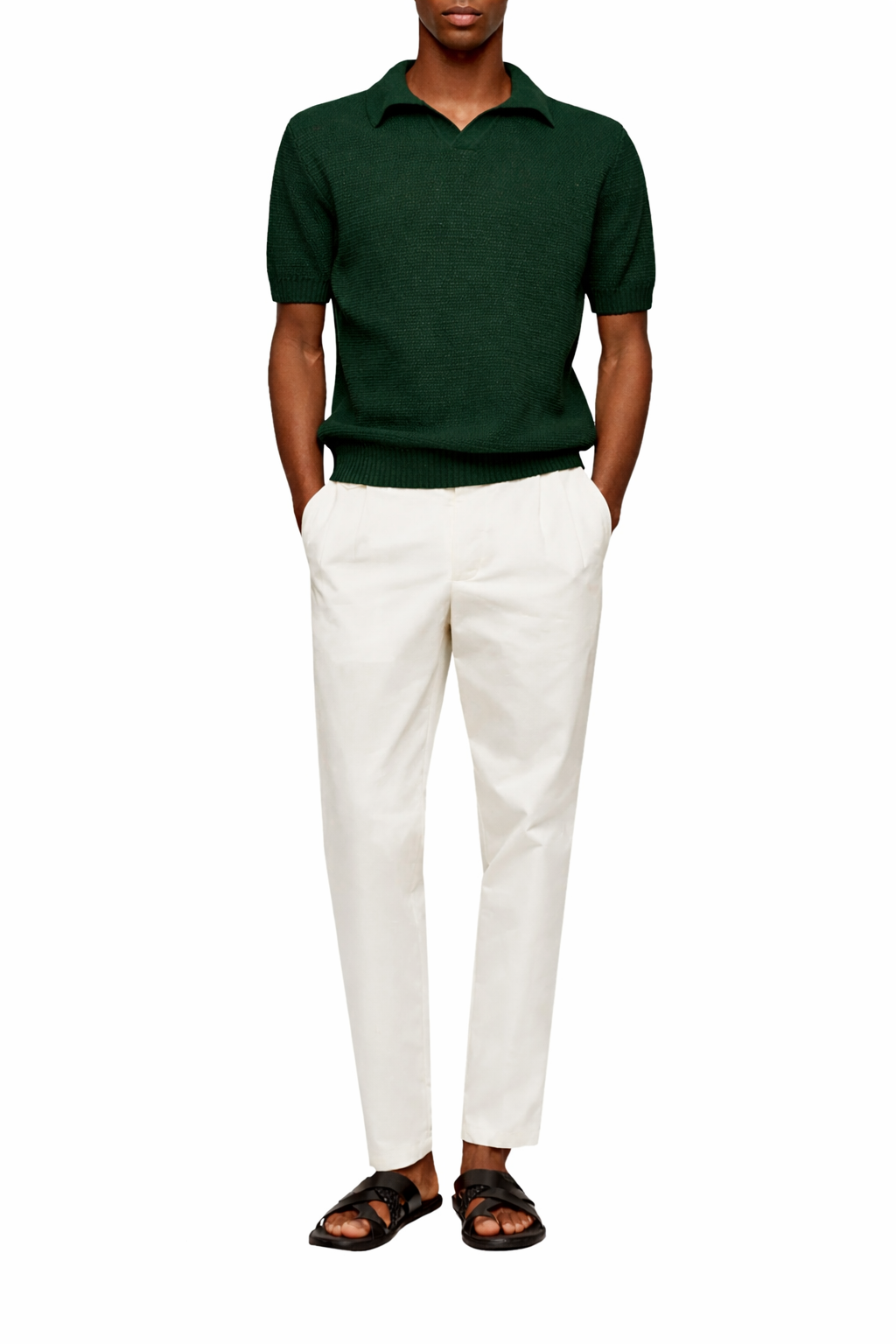 Slim fit Dark Green Knit Polo