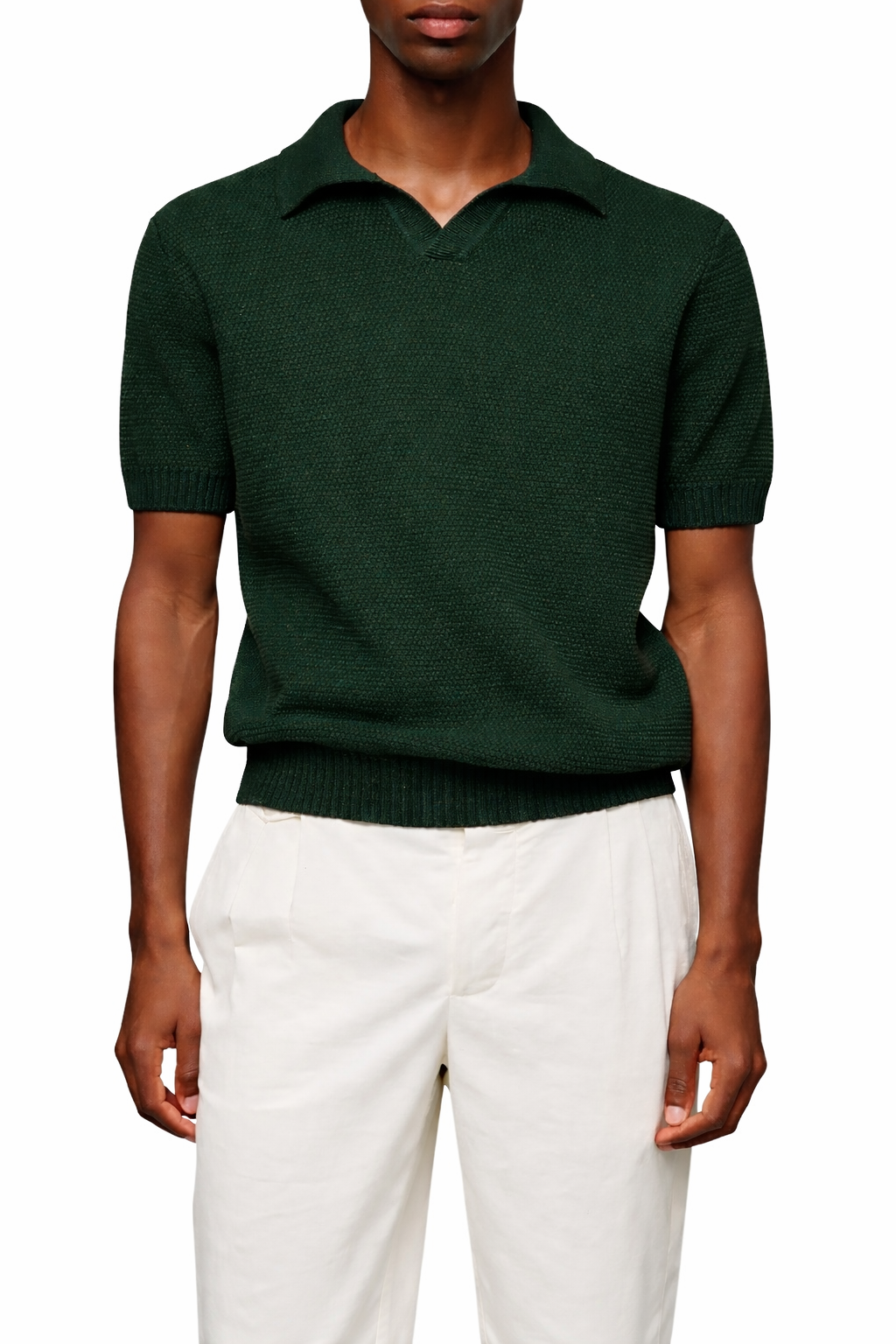 Slim fit Dark Green Knit Polo