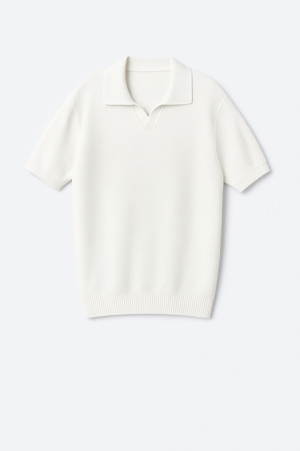 white knit polo